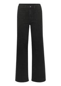 Regular-fit-Jeans Kaffe "Jeans KAkarla", Damen, Gr. 36, N-Gr, schwarz (schwarz deep), Obermaterial: 75% Baumwolle CO. 13% Viskose CV. 10% Polyester PES. 2% Elasthan EL., Jeans Regular-fit-Jeans