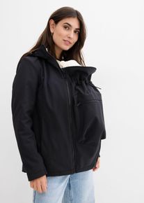 bonprix 6-in-1 Umstands-Tragejacke mit herausnehmbarer Fleecejacke, schwarz, Gr.46, Multifunktionale Umstandsjacke f&uuml;r die Schwangerschaft und danach