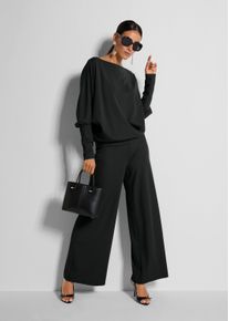 Madeleine Mode Jerseyhose MADELEINE "Jerseyhose Schlupfhose mit Tunnelzug", Damen, Gr. 46, N + K Gr, schwarz, Obermaterial: 62% Viskose CV. 30% Polyamid PA. 8% Elasthan EL., Modern, weit, Hosen Jerseyhose, Jerseyhose mit weitem Bein