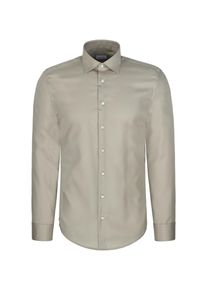 Businesshemd Seidensticker "Schwarze Rose", Herren, Gr. M (40), normale &Auml;rmell&auml;ngen, beige, 100% Baumwolle, unifarben, slim fit, 2-Knopf-Manschette, Hemden Businesshemd, Slim 1/1 Kentkragen Uni