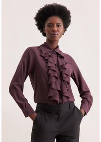R&uuml;schenbluse Seidensticker, Damen, Gr. XL (42), burgund, 100% Seide, unifarben, regular fit, ohne Ausschnitt, Blusen R&uuml;schenbluse, 1/1 Kragen Uni
