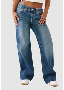 Loose-fit-Jeans True Religion "BOBBI BAGGY JEAN", Damen, Gr. 30, N-Gr, schwarz wash, Denim/Jeans, Obermaterial: 99% Baumwolle, 1% Elasthan, Abriebeffekte, loose fit lang, Jeans Loose-fit-Jeans, Baumwollmischung, loose fit, regular waist