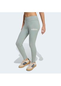 Leggings adidas Sportswear "JG LIN LEG 230", M&auml;dchen, Gr. 128, N-Gr, wonder sage, wei&szlig;,, Obermaterial: 93% Baumwolle, 7% Elasthan, Hosen Leggings, sportlicher Stil, f&uuml;r Kinder, aus Baumwolle mit Elasthan