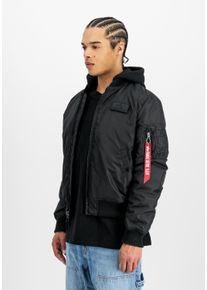 Bomberjacke Alpha Industries "MA-1 TT Two Tone Hood CW", Herren, Gr. XL, schwarz, Obermaterial: 100% Nylon, Futter: 100% Nylon, Kapuze: 75% Baumwolle, 25% Polyester, F&uuml;llung: 100% Polyester, Jacken Bomberjacke