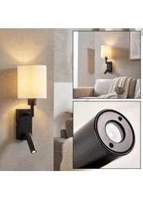 hofstein Turil LED wall light with fabric shade and adjustable reading lamp with switch 3000 Kelvin, 180 Lumen, modern Scandinavian style for bedroom, living room or office areas