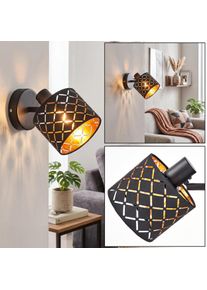 hofstein Tallaboa adjustable wall light with symmetric slots, reading light for sofa corners Angled cone shade creates decorative shadow effects; E14 fitting for one bulb up to 25 Watt, 12 cm diameter