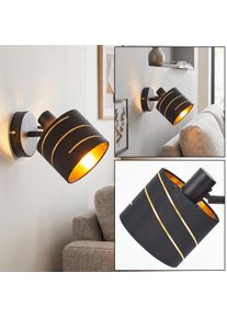 hofstein Alsen adjustable wall light with symmetrical slits and E14 socket, swivelling head Compact 12 cm shade diameter, modern retro Scandinavian style for office and dining room accent lighting