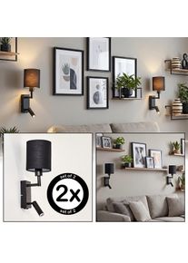 hofstein Turil LED wall light set of 2, bed reading light with rotatable lamp head 3000 Kelvin, 180 Lumen, with on/off switch, modern Scandinavian style for bedroom and living room