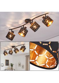 hofstein Alsen 4-way ceiling spotlight bar with adjustable honeycomb cut-out shades 4 E14 sockets, separately rotating spot heads, modern Scandinavian light for living room or dining room