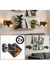 hofstein Opatija rotating and swivelling wall light set of 2 with cut-out shade for bedroom E14 socket for 25 Watt bulbs, &Oslash; 12 cm shade, geometric cone design for hallway or office