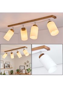 hofstein Alvorn 4-light adjustable ceiling spotlight, E27, for dining room and hallway linear rail design with cylindrical shades, Scandinavian boho style for living room or bedroom