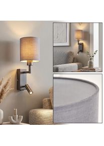 hofstein Turil LED wall reading light for bed with fabric shade and rotatable reading arm with on/off switch, warm 3000 Kelvin light, 180 Lumen, 40 Watt, 45.5 cm high, modern Scandinavian style