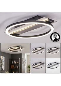 hofstein Kordex LED ceiling light, modern flush mount light with oval ring design Flat rectangular canopy, 24 Watt, 730 Lumen, 4000 Kelvin, for living room and hallway