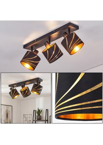 hofstein Alsen 3-light ceiling spotlight with striped shades for living room E14 fittings and separately rotating lamp heads, modern Scandinavian style for dining room, hallway or bedroom