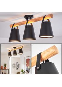 hofstein Andian 3-light ceiling light for dining room, elongated rail with cone shades Metal frame, ceiling canopy, E27 sockets and 10 Watt per bulb