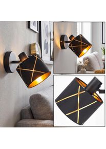 hofstein Opatija adjustable wall light with rotating swivel head and graphic lampshade Modern retro and Scandinavian style for living room or bedroom, E14 socket up to 25 Watt, sofa-side accent lighting