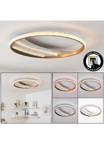 hofstein Calista LED ceiling light, round ring ceiling light &Oslash; 41 cm, modern flat design Gold metal frame, clear shade, &oslash; 41 cm, 1624 Lumen, indirect lighting