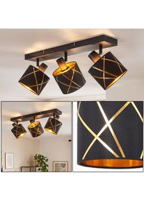 hofstein Opatija 3-Light Ceiling Spotlight with Rotating Geometric Drum Shades for Living Room For dining room and hallway, with E14 sockets, up to 25 Watt each and a rectangular ceiling bar