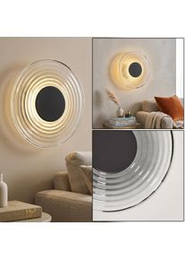 hofstein Liriel round LED wall light, &Oslash; 30 cm, flat wall sconce with concentric rings 3000 Kelvin, 352 Lumen and 8 Watt for retro accent lighting in living room or bedroom