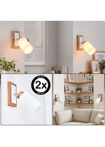 hofstein Alvorn adjustable wall light, E27 bedside reading light set of 2 for bedrooms Reading corner, E27 socket, 60 Watt, glass and metal
