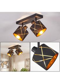 hofstein Opatija 2-Light Ceiling Spotlight with Rotating Geometric Shades for Living Room Metal fixture E14 25 Watt rotates separately, externally dimmable