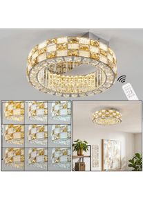 hofstein Seloria LED ceiling light with remote control, &Oslash; 40 cm, round ring design Modern flush mount for living room or dining room, 24 Watt, 1206 Lumen, 2700-6000 Kelvin