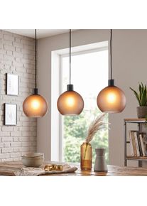 hofstein Nolen 3-light pendant light with round shade trio, E27, length 105.5 cm Metal, 105.5 cm long, 40 Watt, E27, for the dining table