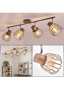 hofstein Keldor 4-light ceiling spotlight with open cage shades, rotatable E27 heads For living room and dining room, 40 Watt max. per socket, modern retro Scandinavian vintage style