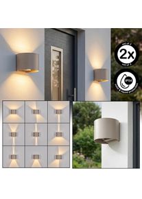hofstein Tamarin LED outdoor wall light set of 2, up and down wall light for front door Metal fixture with adjustable flaps for the house entrance
