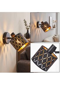 hofstein Alsen adjustable wall light with cut-out shade, E14 wall sconce for bedroom Rotating and swivelling light head, 20 cm high, 12 cm diameter, for living room, hallway or office