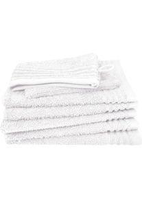 Waschhandschuh Dyckhoff "Waschhandschuh-Set BRILLANT 6-tlg., Baumwolle, 550 g/m&sup2;", wei&szlig;, B:16cm L:21cm, Frottier, Baumwolle, Handt&uuml;cher, Waschhandschuh, Baumwolle