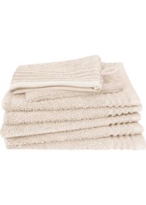 Waschhandschuh Dyckhoff "Waschhandschuh-Set BRILLANT 6-tlg., Baumwolle, 550 g/m&sup2;", sekt, B:16cm L:21cm, Frottier, Baumwolle, Handt&uuml;cher, Waschhandschuh, Baumwolle