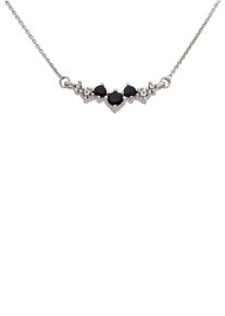 Kette mit Anh&auml;nger Firetti "Schmuck Geschenk Gold 585 Halsschmuck Halskette Goldkette Ankerkette", blau (wei&szlig;goldfarben, royalblau), Halsketten, Damen, 0,06, Diamanten Wei&szlig;gold 585, L: 42, Diamanten, Wei&szlig;gold 585, Kette mit Anh&auml;nger, mit Saphir - mit Brillant