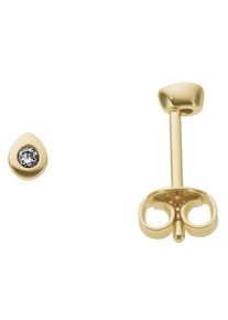 Paar Ohrstecker Firetti "Schmuck Geschenk Gold 333 Ohrschmuck Tropfen Solit&auml;r", gold (gelbgoldfarben, gwgetoentes, wei&szlig;), Ohrringe, Damen, 0,03, 0,03 P2 = erkennbare Einschl&uuml;sse, Diamanten Gelbgold 333, Diamanten, Gelbgold 333, Paar Ohrstecker, mit Brillant - eingeriebene Fassung
