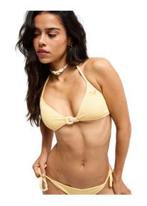 Triangel-Bikini-Top Roxy "Golden Haze Triangle", Damen, Gr. XS, gelb (golden haze golden haze stripe), Obermaterial:[Hauptmaterial] 89% Polyester, 11% Elasthan., Bikini-Oberteile Triangel-Bikini-Top