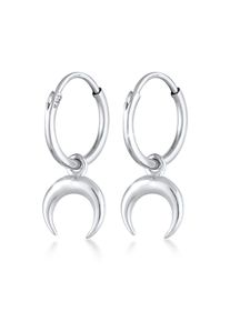 Paar Creolen Elli "Ohrringe Creolen Einh&auml;nger Mond Astro Sichel 925 Silber" Gr. 23, silber, Ohrringe, Damen, 23, ohne Stein, Silber 925 (Sterlingsilber), Paar Creolen