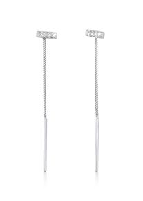 Paar Ohrh&auml;nger Elli "Ohrringe Zirkonia Stab Durchzieher Trend 925 Silber" Gr. 2,5, silber, Ohrringe, Damen, 2,5,mit Stein, Silber 925 (Sterlingsilber), Paar Ohrh&auml;nger