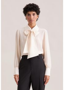 Klassische Bluse Seidensticker, Damen, Gr. XL (42), beige (off, wei&szlig;), 100% Seide, unifarben, regular fit, ohne Ausschnitt, Blusen Klassische Bluse, 1/1 Kragen Uni