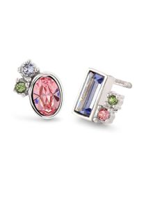 Paar Ohrstecker Elli "Ohrringe Ohrstecker Rosa Blau 925 Sterling Silber, mit Kristallen von Swarovski" Gr. 8, silber, Ohrringe, Damen, 8, Silber 925 (Sterlingsilber), Paar Ohrstecker