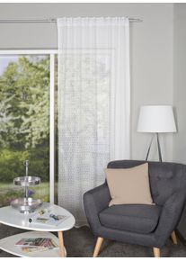 Vorhang Home Wohnideen "PANILIA" Gr. 4, wei&szlig; (wollwei&szlig;), B:140cm H:245cm, Wirkware, Polyester, Gardinen, Vorhang, Kombibandschal PANILIA mit Raschelspitze