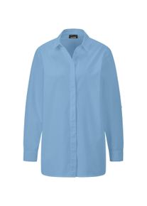 Hemdbluse GOLDNER "Baumwollbluse mit Hemdkragen", Damen, Gr. 52, blau, Obermaterial: 100% Baumwolle CO., Blusen Hemdbluse, Mit Seitenschlitzen