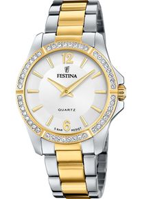 Quarzuhr Festina "Mademoiselle", silber (silberfarben, goldfarben), Armbanduhren, Damen, Quarzuhr, Armbanduhr, Damenuhr, Edelstahlarmband
