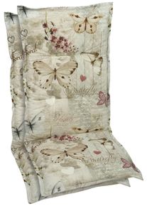 Hochlehnerauflage GO-DE, rosa (creme, braun, rose), B:120cm H:5,5cm T:50cm, Bezug: 65% Polyester, 35% Baumwolle, Polsterauflagen, Hochlehnerauflage, 50 cm x 6 cm x 120 cm
