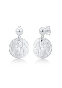 Paar Ohrh&auml;nger Elli "Ohrringe Ohrh&auml;nger Pl&auml;ttchen Geh&auml;mmert Matt 925er Silber" Gr. 20, silber, Ohrringe, Damen, 20, ohne Stein, Silber 925 (Sterlingsilber), Paar Ohrh&auml;nger
