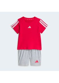 Trainingsanzug adidas Sportswear "ESSENTIALS KIDS -SET", Jungen, Gr. 98, power pink, wei&szlig;, Obermaterial: 100% Baumwolle, Sportanz&uuml;ge Trainingsanzug, f&uuml;r Babys, zweiteiliges Set, aus Baumwolle