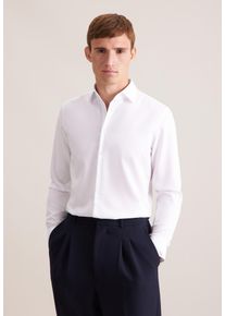 Businesshemd Seidensticker "Schwarze Rose", Herren, Gr. XL (44), verl&auml;ngerte &Auml;rmell&auml;ngen, wei&szlig;, 100% Baumwolle, unifarben, skinny fit, 2-Knopf-Manschette, Hemden Businesshemd, X-Slim 1/1 Extra lang Kentkragen Uni
