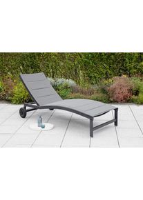 Gartenliege Merxx "San Marino", grau (graphit), Gartenliegen, Gartenliege, Aluminium