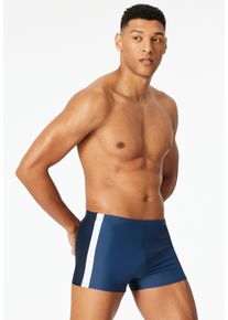 Badepants Schiesser "Ocean Swim", Herren, Gr. 10, N-Gr, blau (800, blau), Single Jersey, Obermaterial: 82% Polyamid, 18% Elasthan, Badehosen Badepants, Bund mit Kordel und seitliche Kontraststreifen