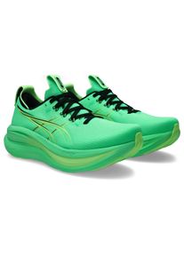 Laufschuh asics "GEL-NIMBUS 28", Herren, Gr. 46,5, gr&uuml;n (vital gr&uuml;n, illuminate gr&uuml;n), Synthetik, Schuhe Laufschuh, mit Knit-Obermaterial, mit FF BLAST PLUS D&auml;mpfung