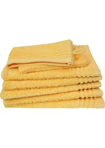 Waschhandschuh Dyckhoff "Waschhandschuh-Set BRILLANT 6-tlg., Baumwolle, 550 g/m&sup2;", mais, B:16cm L:21cm, Frottier, Baumwolle, Handt&uuml;cher, Waschhandschuh, Baumwolle